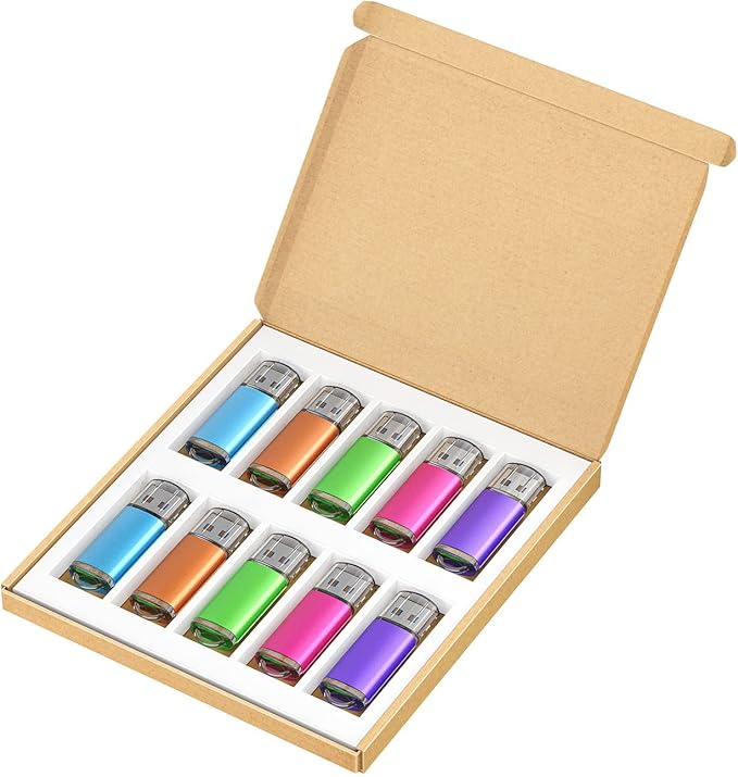 K&ZZ 32GB Flash Drive 10 Pack 32GB USB Drive Thumb Drive 32G 32 GB USB 3.0 Flash Drive USB Stick Zip Drives, Multicolored