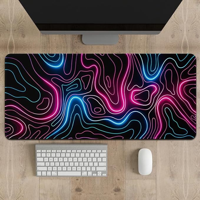 Rcege Large Mouse Pad for Desk - Gaming Mouse Pad with Stitched Edges, Anti-Slip Base for Keyboard and Mouse(Dazzle Red, 31.5L x 15.8W inches)