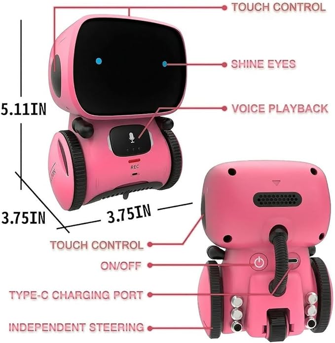 98K Robot Toys for Girls and Boys Rechargeable, Touch and Voice Control Robots Interactive Talking Smart Partner and Teacher with Singing, Dancing, STEM Toy Gifts for Kids Age 3 and Up