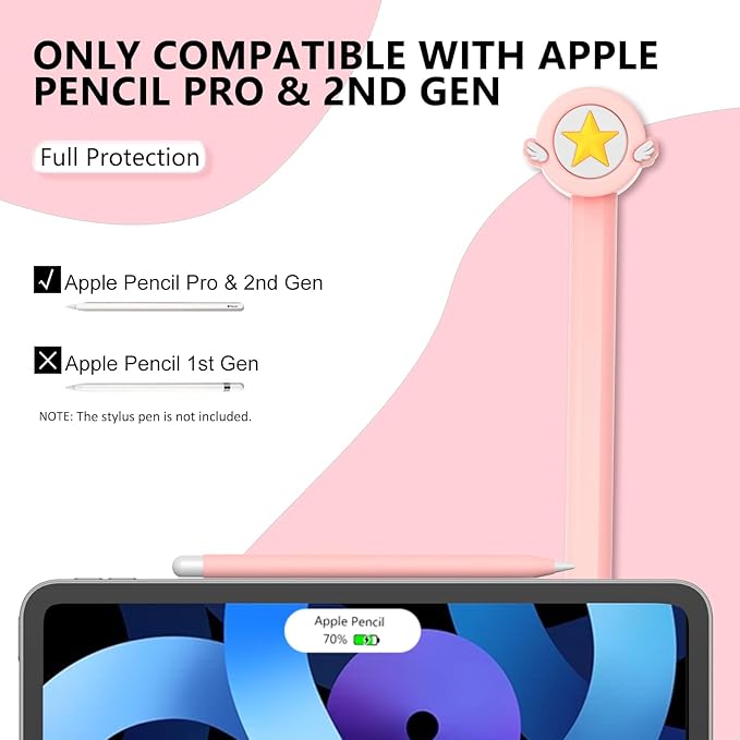 Silicone Case Compatible with Apple Pencil 2nd Generation, Pro - Cute Protective Cover Compatible with Apple Pen 2, Pencil Sleeve for ipad Pencil 2nd Gen, Shockproof Skin Accessories for iPad Pen