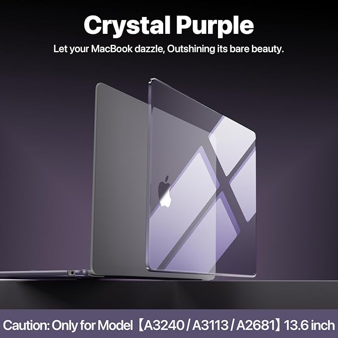Soonjet Compatible with MacBook Air 13 inch Case, Crystal Clear Shell, Fits 2022-2026 M5/M4/M3/M2 A3449 A3240 A3113 A2681, Color-Matched Transparent Design for All MacBook Air 13.6 inch