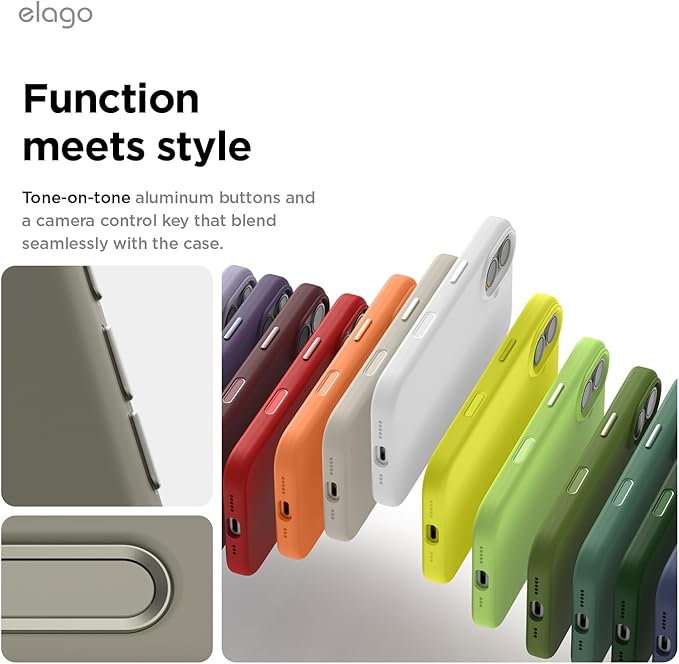 elago for iPhone 17 Case, Premium Magnetic Silicone Case, Compatible with MagSafe, Liquid Silicone Material, Protective Cover, Shockproof, Slim Phone, 6.3 inch (Medium Grey)