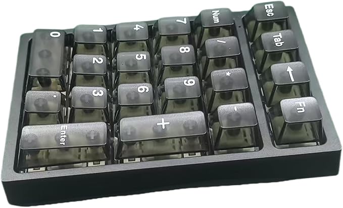 BOYI TD21 Hot Swappable Numpad,21 Keys Mini Numpad Portable Keypad Bluetooth 5.0/2.4GHz/Wired Number Pad Keyboard PBT Keycaps RGB Backlit Type-C Mini Keyboard(Black Transparent Keycaps)