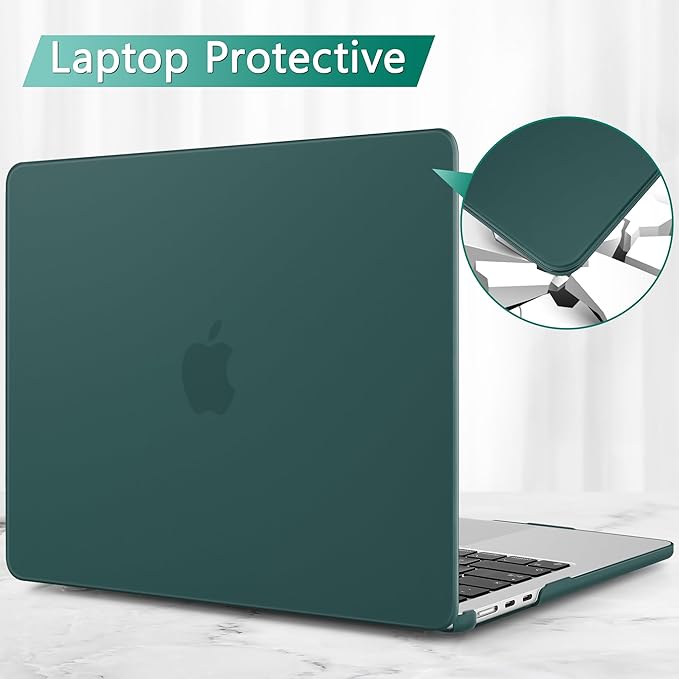 May Chen Case for MacBook Air 13/13.6-inch (M5/M4/M3/M2, 2022-2026 Models A3449 A3240 A3113 A2681), Lightweight | Closes Seamlessly | Ideal for Work Hard Shell Case, Dark Cyan