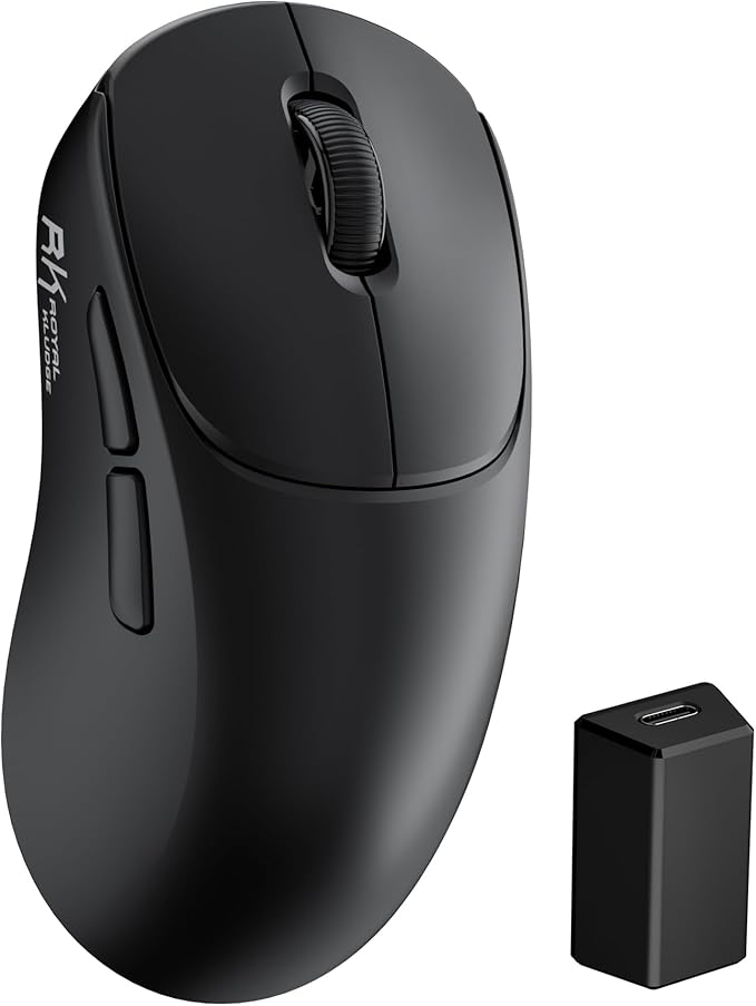 RK ROYAL KLUDGE MG5 8K Wireless Gaming Mouse, 42K DPI PAW3950 Sensor, 56g Lightweight Ergonomic Mouse, Dual 8000Hz Polling Rate, Tri-Mode 2.4G/BT/USB-C, Programmable Web Drive for PC Win/Mac