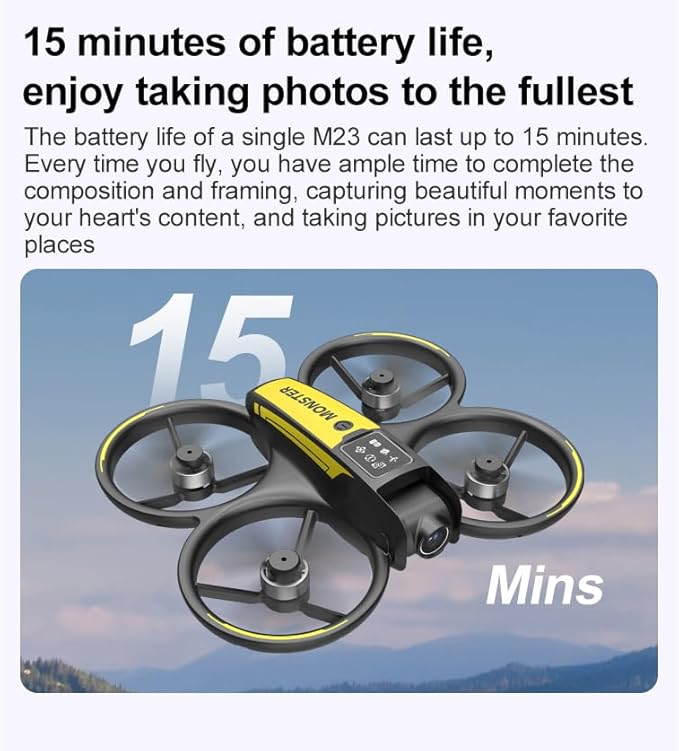 Drone with HD Camera 4.5inch Screen Controller, Under 250g Mini RC Quadcopter Headless Mode One-Key Takeoff/Landing Optical Flow Positioning M23 Drones with 2 Batteries for Adult Beginners (Black)