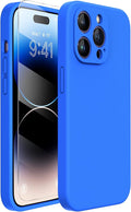 Miracase Designed for iPhone 14 Pro Case with Screen Protector, [Upgraded Camera Protection], Shockproof Liquid Silicone Rubber Phone Case Cover for 14 Pro 6.1 inch, Mediterranean Blue