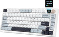 75% Wireless Mechanical Gaming Keyboard, Creamy Sound, Hot Swappable, Pre-lubed Linear Switches, Gasket Structure, Multimedia Display, RGB Backlit, 2.4GHz/USB/BT5.0, Custom Keyboard for Win/Mac