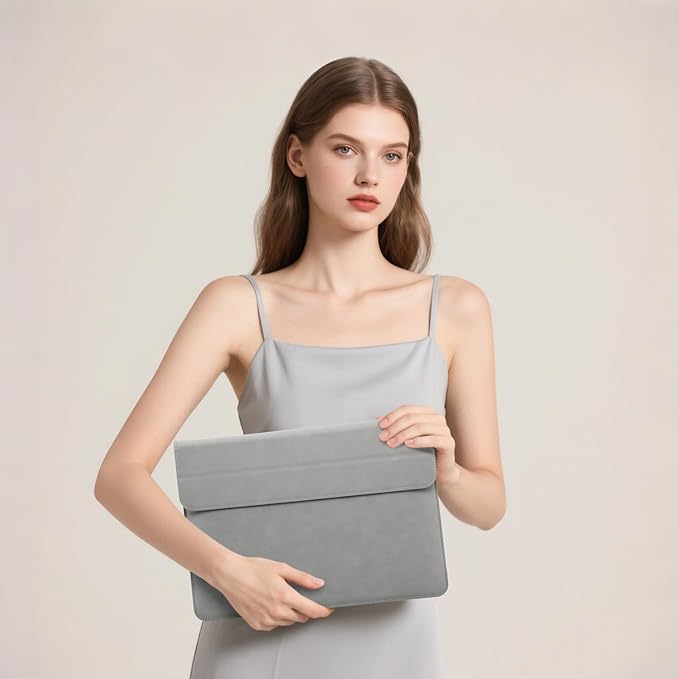 HYZUO 13.3-14 Inch Laptop Sleeve Case with Stand Feature for MacBook Pro 14 M5/M4/M3/M2/M1 2026-2021, MacBook Pro/Air 13.3, 13.5" 13.8" Surface Laptop, HP Spectre X360 13/14, Light Gray