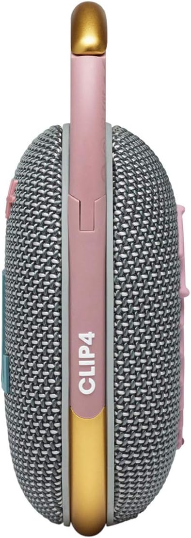 JBL Clip 4 - Portable Mini Bluetooth Speaker, big audio and punchy bass, integrated carabiner, IP67 waterproof and dustproof, 10 hours of playtime, speaker for home, outdoor and travel (Grey)