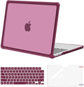 MOSISO Compatible with MacBook Air 13 inch Case M5 2026 M4 2025 M3 M2 2024-2022 A3449 A3240 A3113 A2681,3 in 1 Kit Crack-Resistant Heavy Duty Protective Plastic Hard Case with TPU Bumper, Wine Red