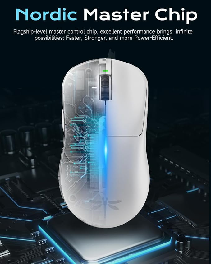 VGN Dragonfly F1 Pro Wireless Gaming Mouse, 49g Ultra-Lightweight, PAW3395 26K DPI Sensor, 4KHz Polling Rate Supported, Professional Esports Speed, White