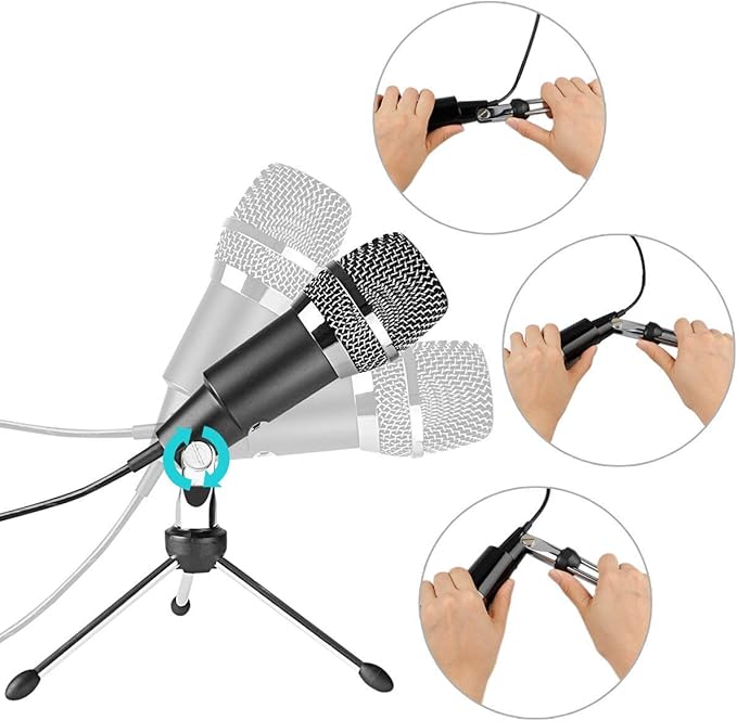 FIFINE USB Microphone, Plug and Play Home Studio USB Condenser Microphone for Skype, Recordings for YouTube, Google Voice Search, Games, for Windows and Mac-K668