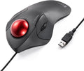 SANWA Wired Ergonomic Trackball Mouse, Optical Rollerball Mice, Programmable Silent Buttons, 44mm Trackball, 600/800/1200/1600 Adjustable DPI, Compatible with MacBook, Laptop, Windows, macOS
