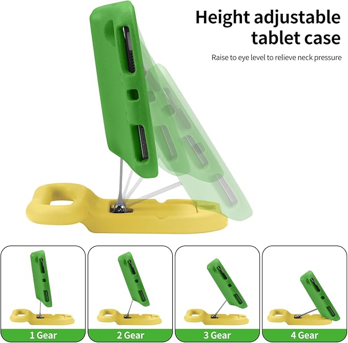 Kids Case for iPad mini 7 (A17 Pro) 2024 / iPad mini 6 2021, Adjustable Portrait/Landscape Stand, Drop Proof Handle Kickstand, Child Friendly with Screen Protector for iPad mini7th/6 8.3 inch(Green)