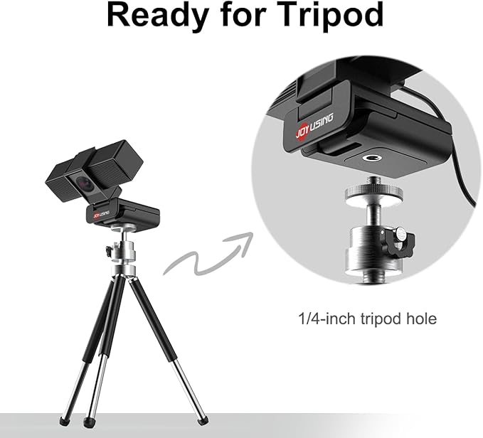 JOYUSING Flip600S 4K Webcam for PC, Ultra HD Webcam with tripod, PDAF Autofocus, Noise-Cancelling Mics, 79° FOV, Auto Light Correction, Privacy Cover, for Conference, Streaming, Zoom/Teams/Google Meet