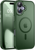 Newfuture Magnetic for iPhone 17 Case [Compatible with Magsafe] [Military Grade Drop Protection] Translucent Matte Anti-Scratch Shockproof Protective Phone Cover 6.3 Inch, Dark Green