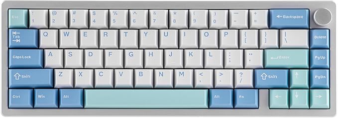 EPOMAKER Galaxy65 Wireless QMK/VIA Mechanical Keyboard, Ball-Catch Anodized Aluminum Custom Keyboard, Pre-Lubed Hot-Swappable Switch, RGB Backlit, Rotary Knob, 2.4Ghz/BT/Type-C (Silver)