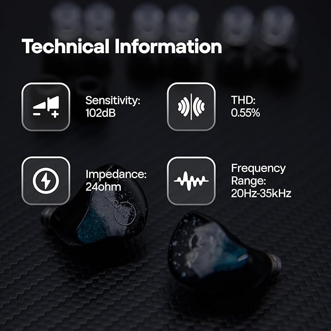 Linsoul ZiiGaat Horizon in Ear Monitor, 1DD+2BA+2 Planar HiFi Wired Earbuds, Studio-Grade IEM Earphones, Natural Balanced Tuning with Buttery-Smooth Treble Extension for Musicians Audiophiles