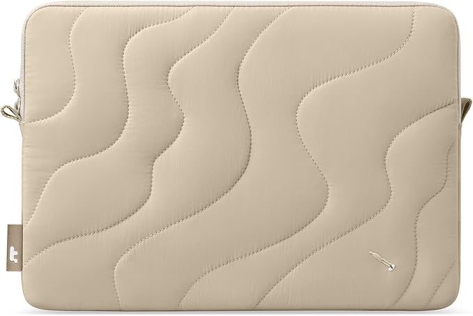 tomtoc 360 Protective Puffy Laptop Sleeve for 16-inch MacBook Pro M5 Pro/Max (2026) A3428 A3429, M4/M3/M2/M1 Pro/Max A3403 A3186 A2991, Quilted Design Soft Cute Puffer Bag Case for Dell XPS 16 Laptop