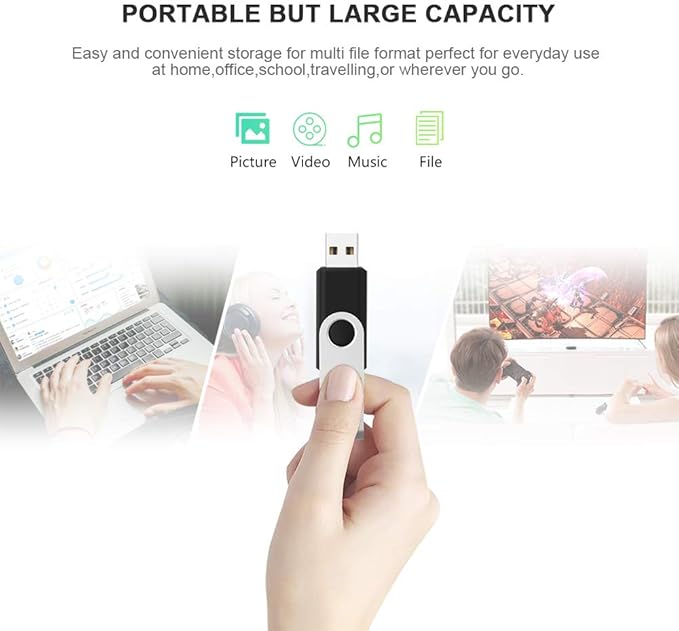 KEXIN Flash Drive 32 GB 5 Pack Thumb Drive 32GB USB Flash Drive Memory Stick Flash Drives USB 2.0, 5 Multi-Color (Black, Blue, Green, White, Red)