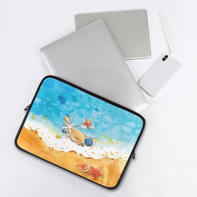Beach Laptop Protective Sleeve for Women Men Zippered Pouches with Humanize Design Suitable for Daily Use Travel School Office Neatly Organizers 10 Inch