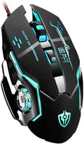 Guiheng Wired Gaming Mouse, Optical USB Mice for Laptop/Desktop, 1200 to 3600 and RGB Light, Ergonomic with 6 Programmable Buttons for Computer Windows 7/8/10/XP Vista Linux Chromebook PC (Black)