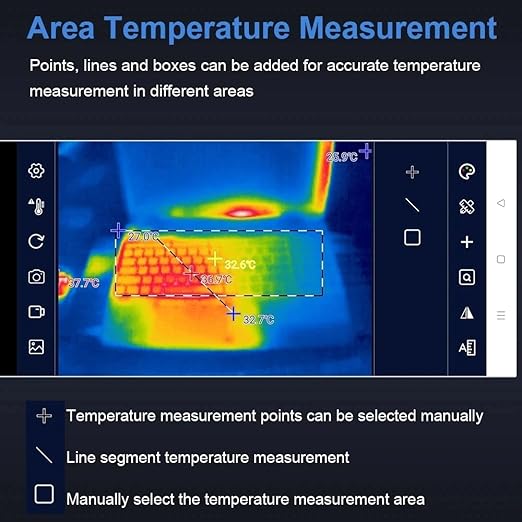 TOOLTOP T7 - Thermal Imaging Camera for Android Smartphones USB-C Portable Mini Thermal Imaging Camera 256 * 192 25Hz Type-C Thermal Imager Used with Mobile APP (T7 - with Micro Lens)