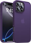for iPhone 16 Pro Case, [Military-Grade Drop Protection][Anti-Yellowing] Shockproof Protective Translucent Matte Cover for iPhone 16 Pro Phone Case,Dark Purple