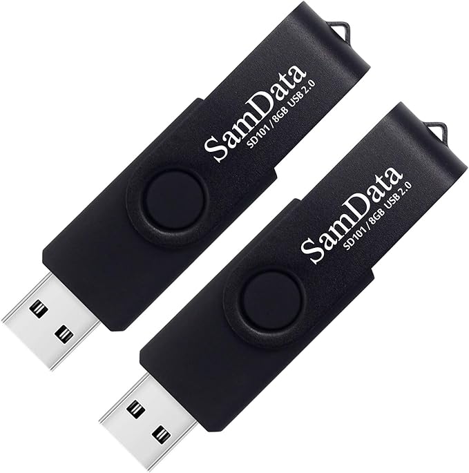 SamData 8GB USB Flash Drives 2 Pack 8GB Thumb Drives Memory Stick Jump Drive with LED Light for Storage and Backup (2 Pack Black)