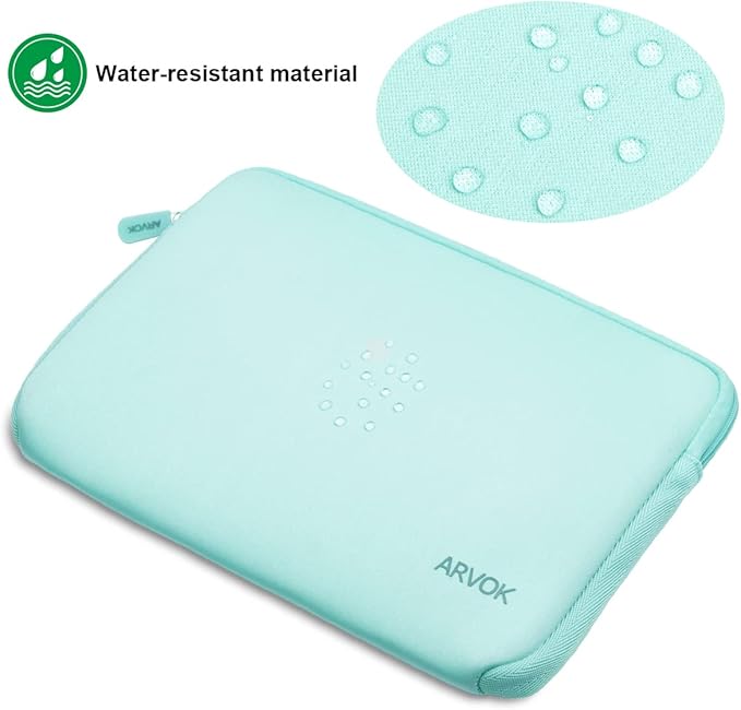 Arvok 11 11.6 12 Inch Laptop Sleeve Case for MacBook Air 12, Water-Resistant Neoprene Notebook Computer Tablet Sleeve, Carrying Bag Cover for Chromebook/HP/Dell/Lenovo/Asus/Acer, Light Green