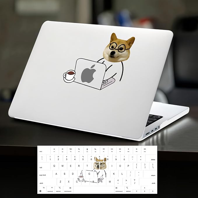 DTangLsm Compatible for MacBook Air 15 inch Case M5 2026 2025-2023 A3448 M4 A3241 M3 A3114 M2 A2941, Clear Plastic Hard Shell Cover for MacBook Air 15 Laptop M5 Case & Keyboard Cover, Hard-working Dog