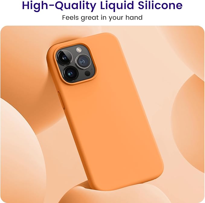 OTOFLY Designed for iPhone 15 Pro Case, Silicone Shockproof Slim Thin Phone Case for iPhone 15 Pro(6.1 inch), (Orange)