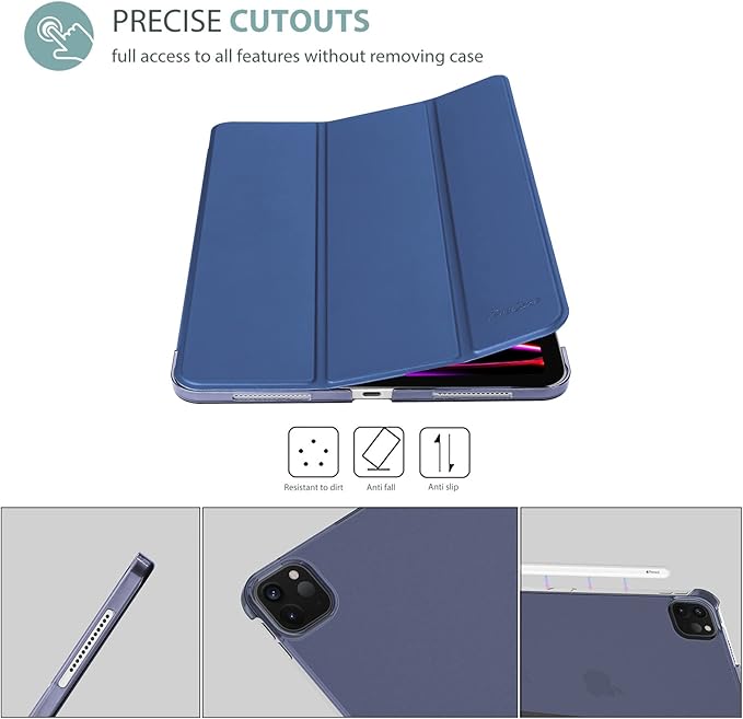 ProCase Smart Case for iPad Pro 12.9 2022/2021/2020/2018, Slim Stand Hard Back Shell Smart Cover for iPad Pro 12.9" 6th Gen/5th Gen/4th Gen/3rd Gen -Navy