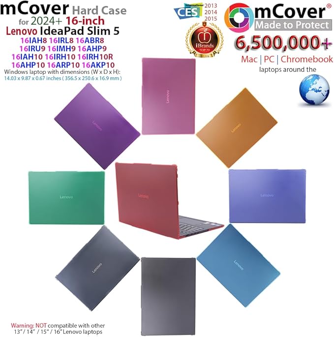 mCover Case ONLY Compatible for 2024-2026 16" Lenovo IdeaPad Slim 5 16AHP10 16ARP10 16AKP10 16IRH10 16IAH10 16IRU9 16ABR8 Series Windows Computers(NOT for Other Lenovo Models)- Blue