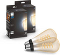 Philips Hue Smart 60W ST23 Filament LED Bulb - White Ambiance Warm-to-Cool White Light - 2 Pack - 550LM - E26 - Indoor - Control with Hue App- Compatible with Alexa, Google Assistant and Apple Homekit