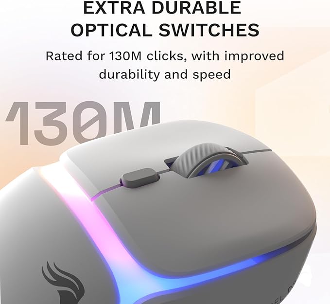 GLORIOUS Gaming Model D3 Wireless Gaming Mouse - InfinitePlay Swappable Battery, 130H Battery Life, 8k Polling, 130M Optical Switches, Ultralight 69g, 30K DPI Optical Sensor, RGB - White