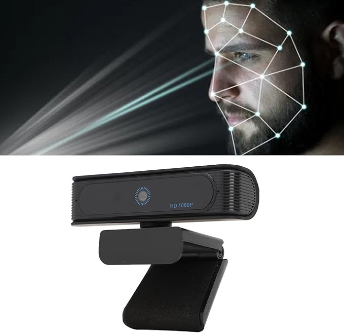 4K Webcam for PC, IR Recognition Camera with Full HD Wide Angle Lens, 1080p HD Video Conferencing Camera for Computer Laptop, Compatible with 10 and 11