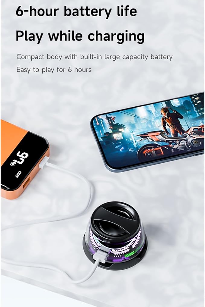 2 Pcs G200 Magnetic Bluetooth Speaker,Multifunctional Portable Mini Speaker with Multi RGB Color Light Show-3D Surround Sound Effect,Christmas Birthday Gifts