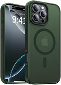 Magnetic for iPhone 16 Pro Max Case[Compatible with MagSafe][Military-Grade Drop Protection][Anti-Yellowing] Shockproof Translucent Matte Cover for iPhone 16 Pro Max Phone Case,Forest Green