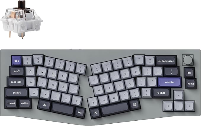 Keychron Q8 Pro Full-Metal Wireless Custom Mechanical Keyboard, 65% Alice Layout Bluetooth/Wired, QMK/VIA, Hot Swappable, 1000 Hz Polling Rate, RGB Backlit for Mac Windows Linux-Grey