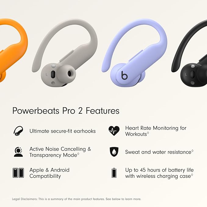 Beats Powerbeats Pro 2 Wireless Bluetooth Earbuds with Apple Care+ (2 Years) - Hyper Purple