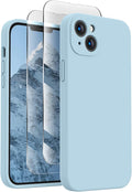 FireNova Designed for iPhone 13 Case, Silicone Upgraded [Camera Protection] Phone Case, Soft Anti-Scratch Microfiber Lining Inside, 6.1 inch, Sky Blue