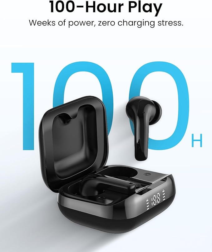 Wireless Earbuds with Active Noise Cancelling,140-Hour Long Battery Life Bluetooth 5.4 Ear Buds,Multi-Device Pairing,Enhanced Clear Call,Deep Bass Stereo Headphone,in-Ear Earphones (Dark)