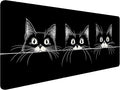 Cute Black Cat Desk Mat Anime Cartoon XL Mouse Pad Large Mousepad Extended Laptop Keyboard Mat Gaming Desk Pad Mouse Mat 31.5"x11.8" Office Computer Keyboard Laptop Home
