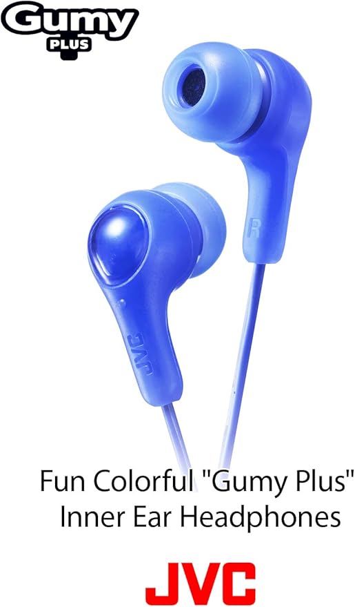 JVC Gumy in Ear Earbud Headphones, Powerful Sound, Comfortable and Secure Fit, Silicone Ear Pieces S/M/L - HAFX7R Red
