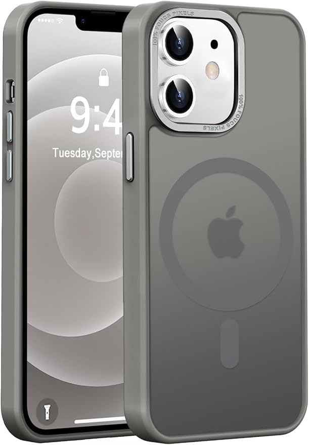 Newfuture Designed for iPhone 12 Case/iPhone 12 Pro Case with Magnetic [13 FT Military Drop Protection] [Compatible with Magsafe] Translucent Shockproof with Anti-Fingerprint Phone Case, Titanium Gray