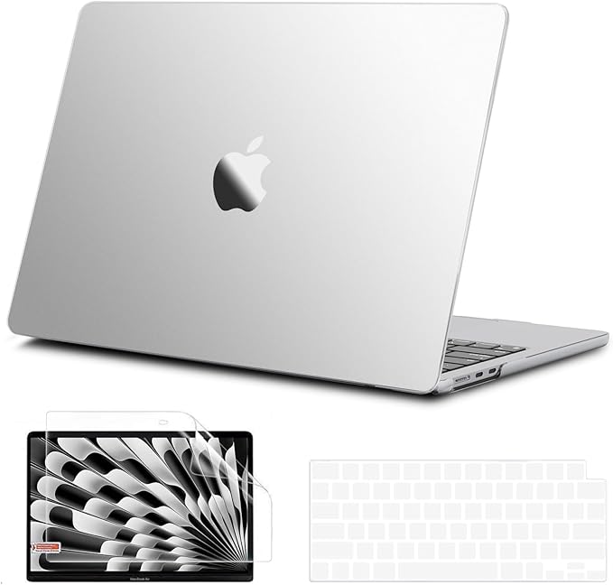 B BELK Compatible with MacBook Air 15 inch Case M5 2026 2025 2024 2023 M4 M3 M2 A3448 A3241 A3114 A2941, [100% Official Color] [Ultra Thin Armor] Plastic Hard Shell Case+Keyboard Cover, Matte Clear
