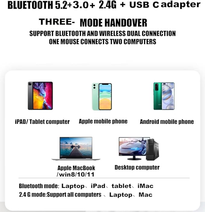 PEIBO Bluetooth 5.2 Mouse, Rechargeable Wireless Mouse for MacBook, iPad Pro, Chromebook, Windows Notebook, DELL, HP PC, Pink