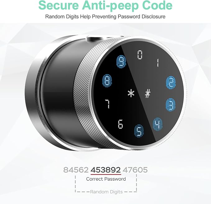 Geek Smart Door Lock, Fingerprint Door Lock Keyless Entry Door Lock with Keypad Smart Door Knob Remote Control with APP IC Card Mechanical Key Great for Airbnb Homes Apartments Hotels and Offices